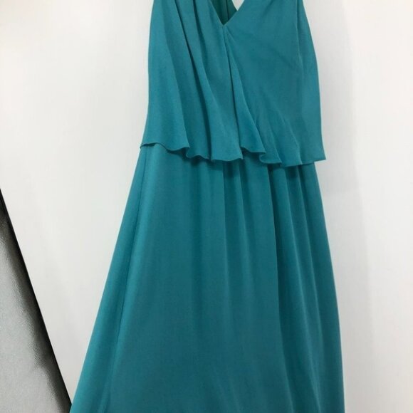 Babaton teal Kristian Maxi dress flowy  silk layered maxi dress small - Picture 8 of 16